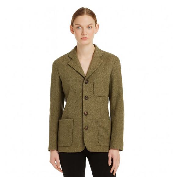 Ralph Lauren Vintage Olive Green Wool Blazer, Equestrian, Classic, Old Money, 8 - Picture 1 of 9